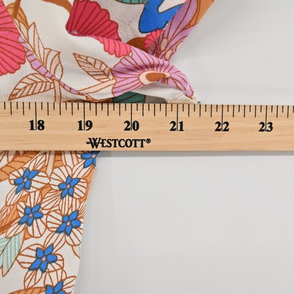 TOLANI Dress Size XXS Retro Tropical Floral Tiered Button Mini Dopamine India‎ - Picture 3 of 12